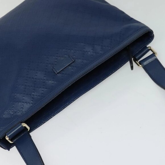 GUCCI Diamante Shoulder Bag Leather Blue Gold - Picture 6 of 16